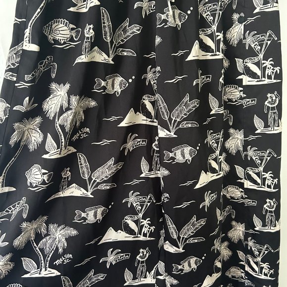 Scotch and Soda Wide Leg Pants Les Tropiques Black Cream Extra Small XS - Picture 10 of 12
